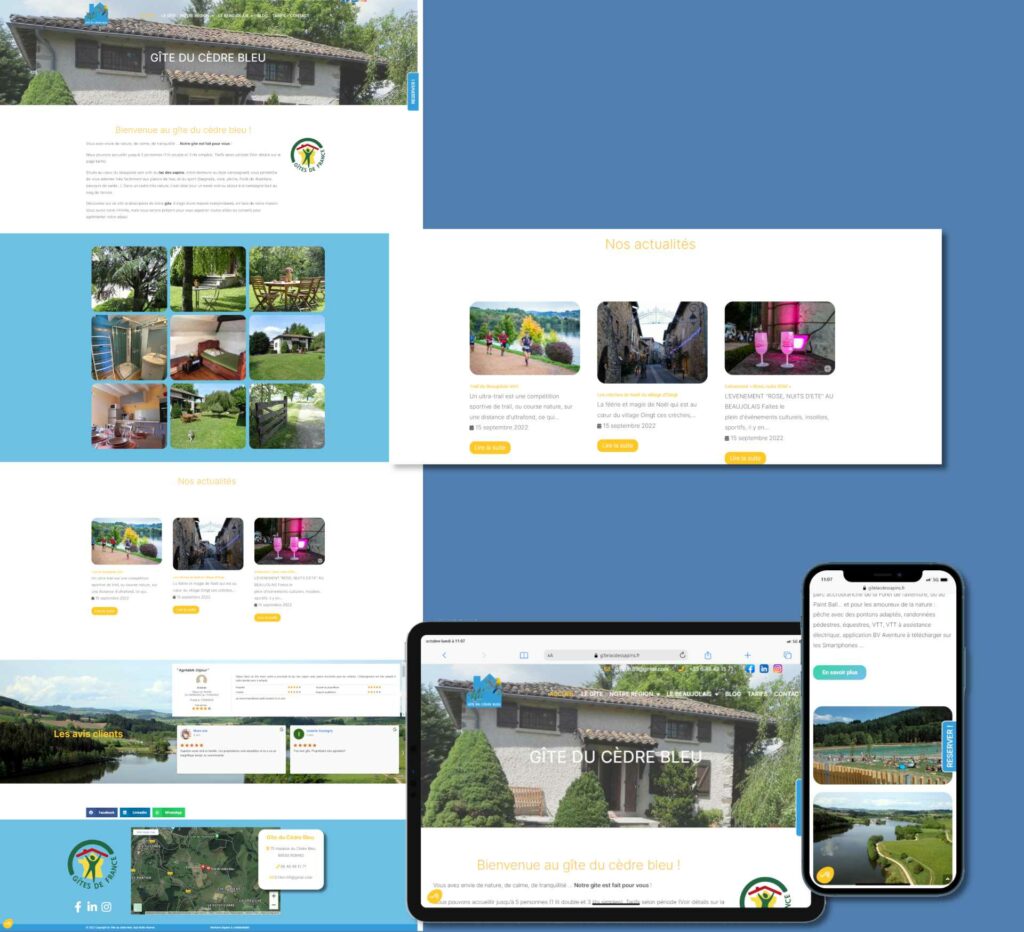 site vitrine Gite du Cèdre Bleu Gîte