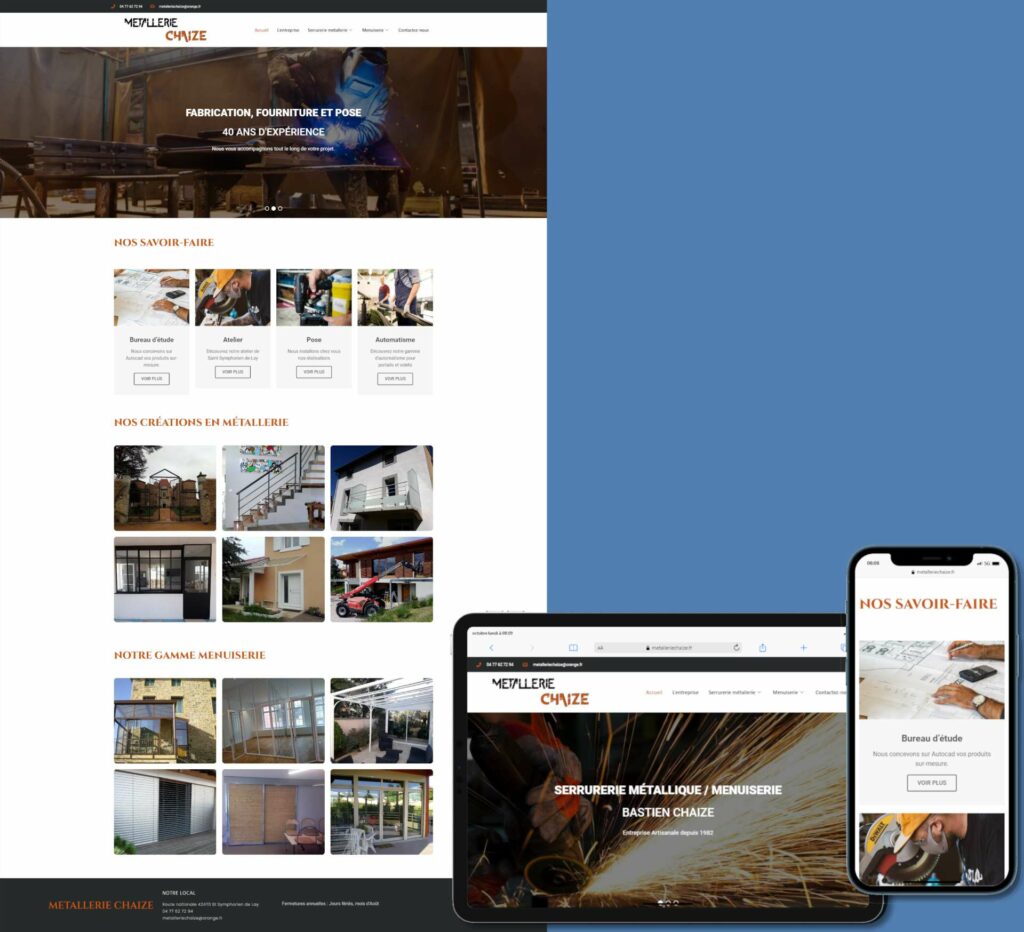 site vitrine Métallerie Chaize