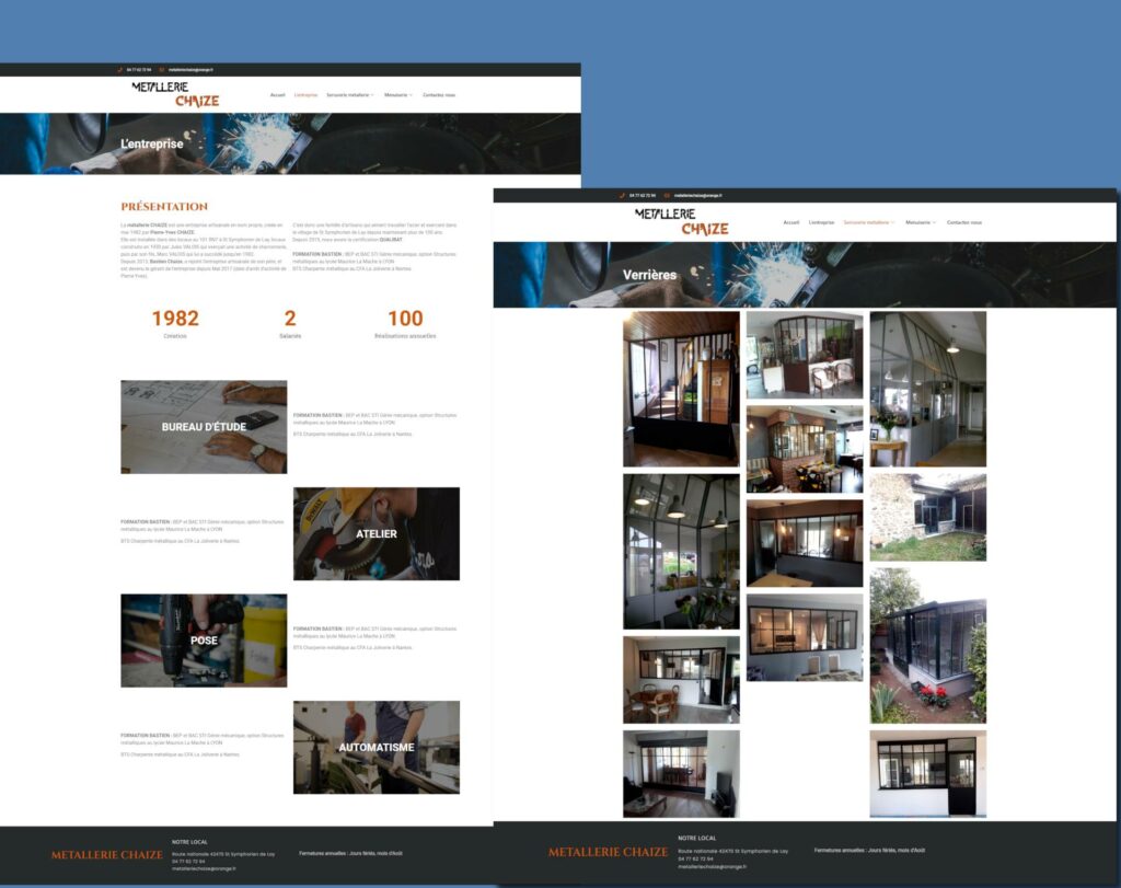 site vitrine Métallerie Chaize