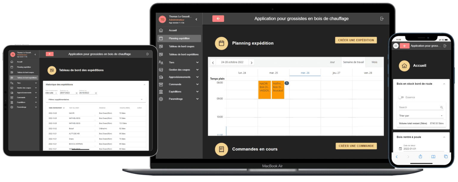 visuel application grossistes en bois de chauffage