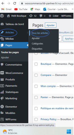 Création et modification d'un article dans WordPress avec Elementor