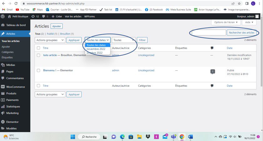 Création et modification d'un article dans WordPress avec Elementor