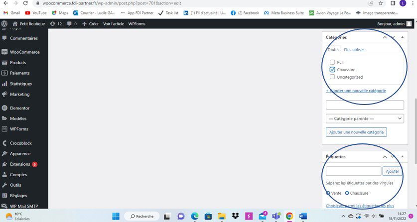 Création et modification d'un article dans WordPress avec Elementor