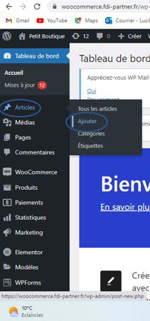 Création et modification d'un article dans WordPress avec Elementor