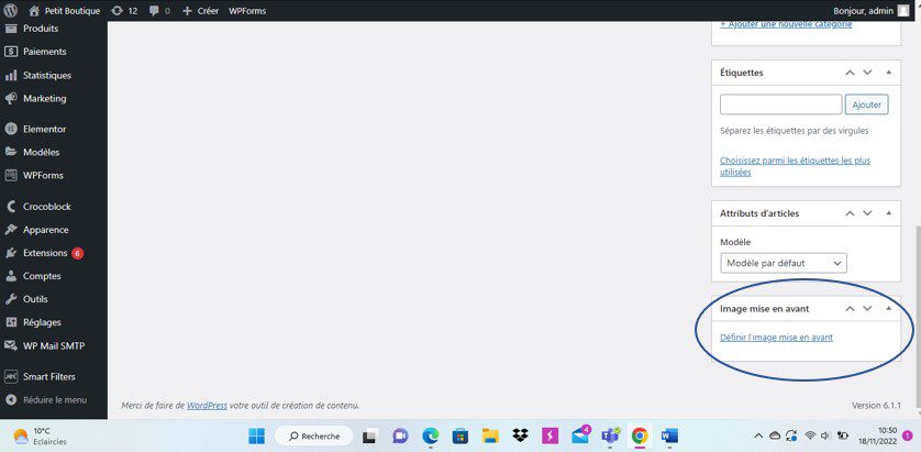 Création et modification d'un article dans WordPress avec Elementor